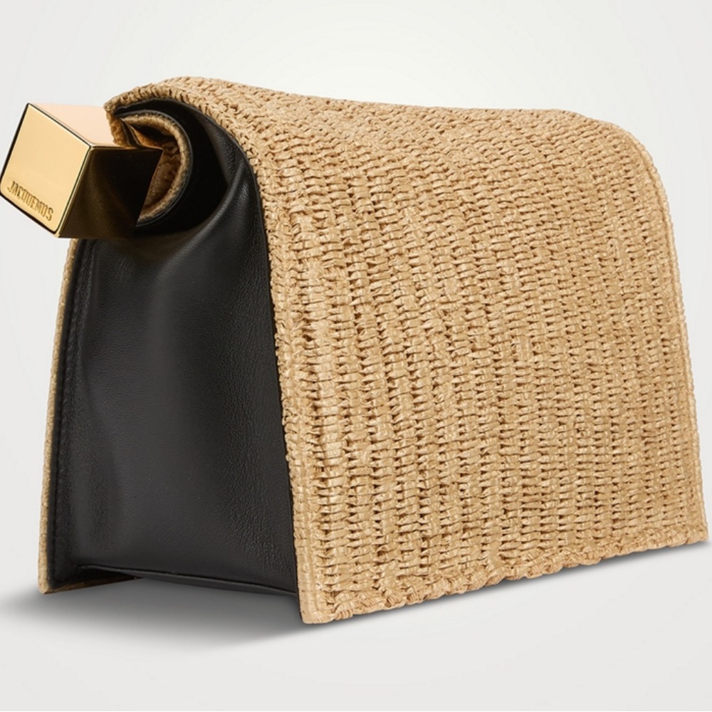 JACQUEMUS Le Rond Carré Raffia Clutch - GOOD CONDITION - Picture 4 of 10